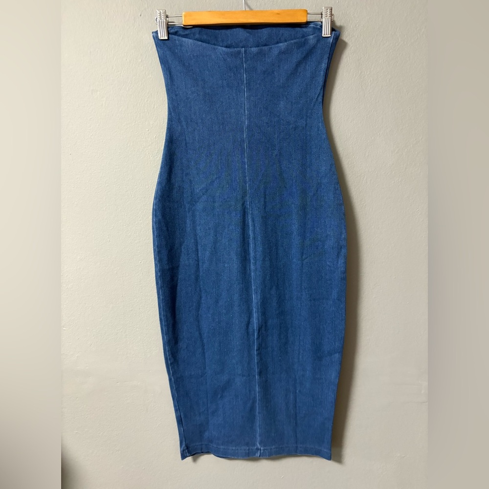 NWT Susana Monaco Stretch Denim Tube Dress in Light Denim. Size X-Small - Picture 5 of 8
